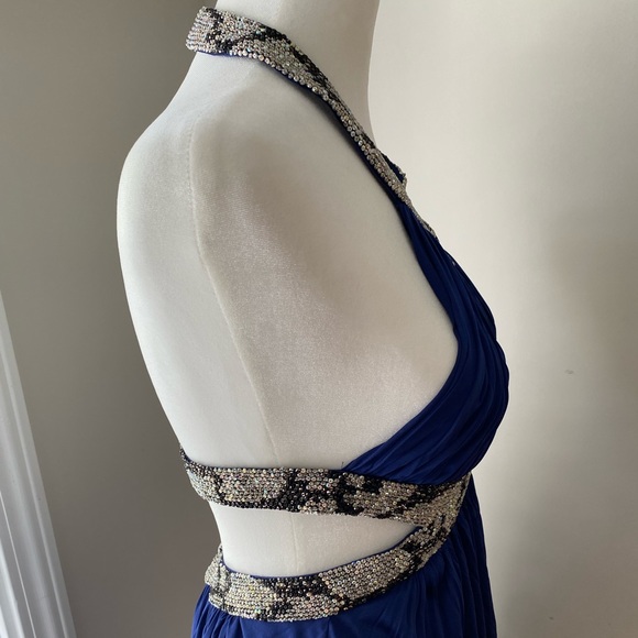 Genuine Roberto Cavalli Runway, Silk, Beaded Halter Dress with Pockets - Picture 5 of 13